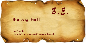Berzay Emil névjegykártya